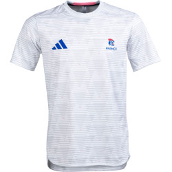 maillot echauffement handball france ffhb 2025 blanc