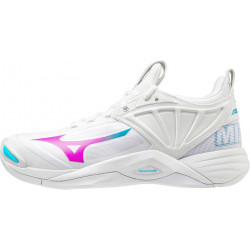 Mizuno Wave Momentum 2 Femme Blanc Rose Turquoise