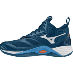 Mizuno Wave Momentum 2 Mid Bleu Blanc Orange