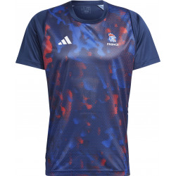 maillot echauffement ffhb equipe france handball 2023 bleu adidas