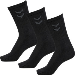 pack 3 paires chaussettes hummel basic noir gris