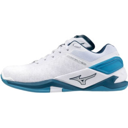 mizuno wave stealth neo blanc bleu argent