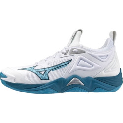 mizuno wave momentum 3 blanc bleu argent