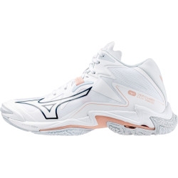 mizuno wave lightning z8 mid femme blanc saumon