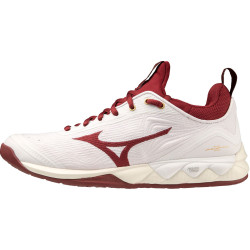 mizuno wave luminous 2 femme blanc bordeau or