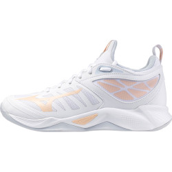 mizuno wave dimension femme blanc saumon