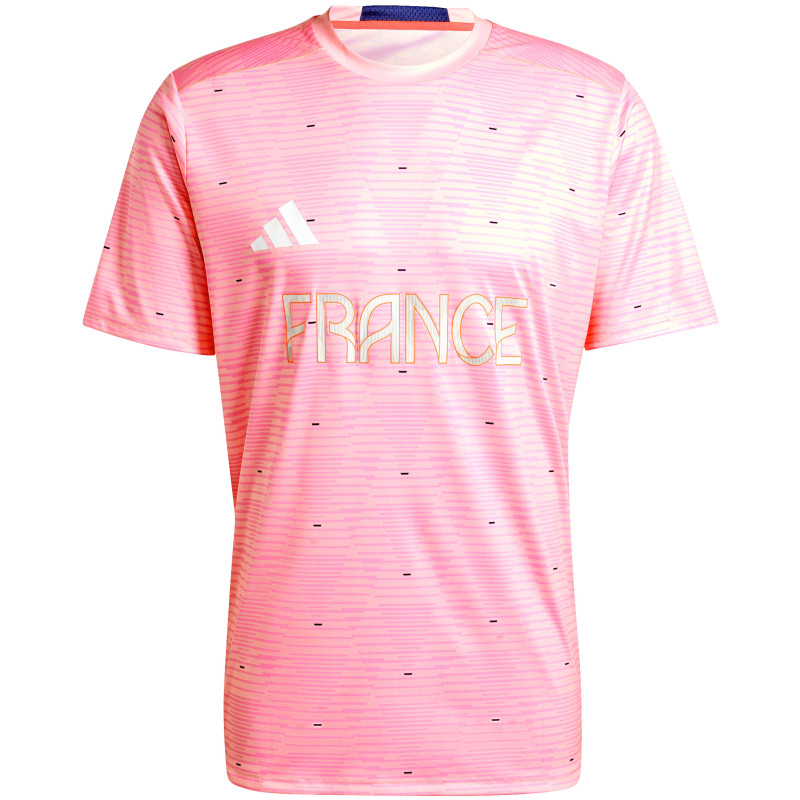 Maillot echauffement ffhb equipe france handball 2024 rose