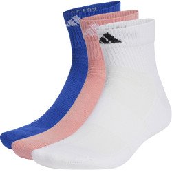 pack 3 paires chaussettes adidas blanc rose bleu