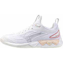 mizuno wave luminous 3 femme blanc creme gris rouge